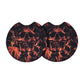 Orange Fire Flame Skulls 2-Pack Neoprene Car Coaster Set
