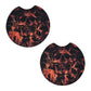 Orange Fire Flame Skulls 2-Pack Neoprene Car Coaster Set