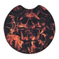 Orange Fire Flame Skulls 2-Pack Neoprene Car Coaster Set