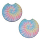Pastel Tie Dye 2-Pack Neoprene Car Coaster Set