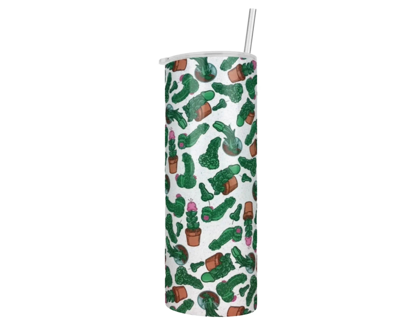 Holographic Bachelorette Party Penis Catus 20oz Skinny Tumbler