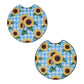 Sunflower Gingham Picnic 2-Pack Neoprene Car Coaster Set