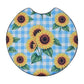 Sunflower Gingham Picnic 2-Pack Neoprene Car Coaster Set