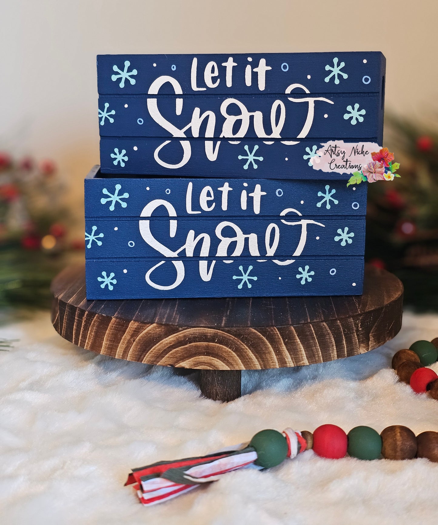 Let It Snow Holiday Wood Mini Crate