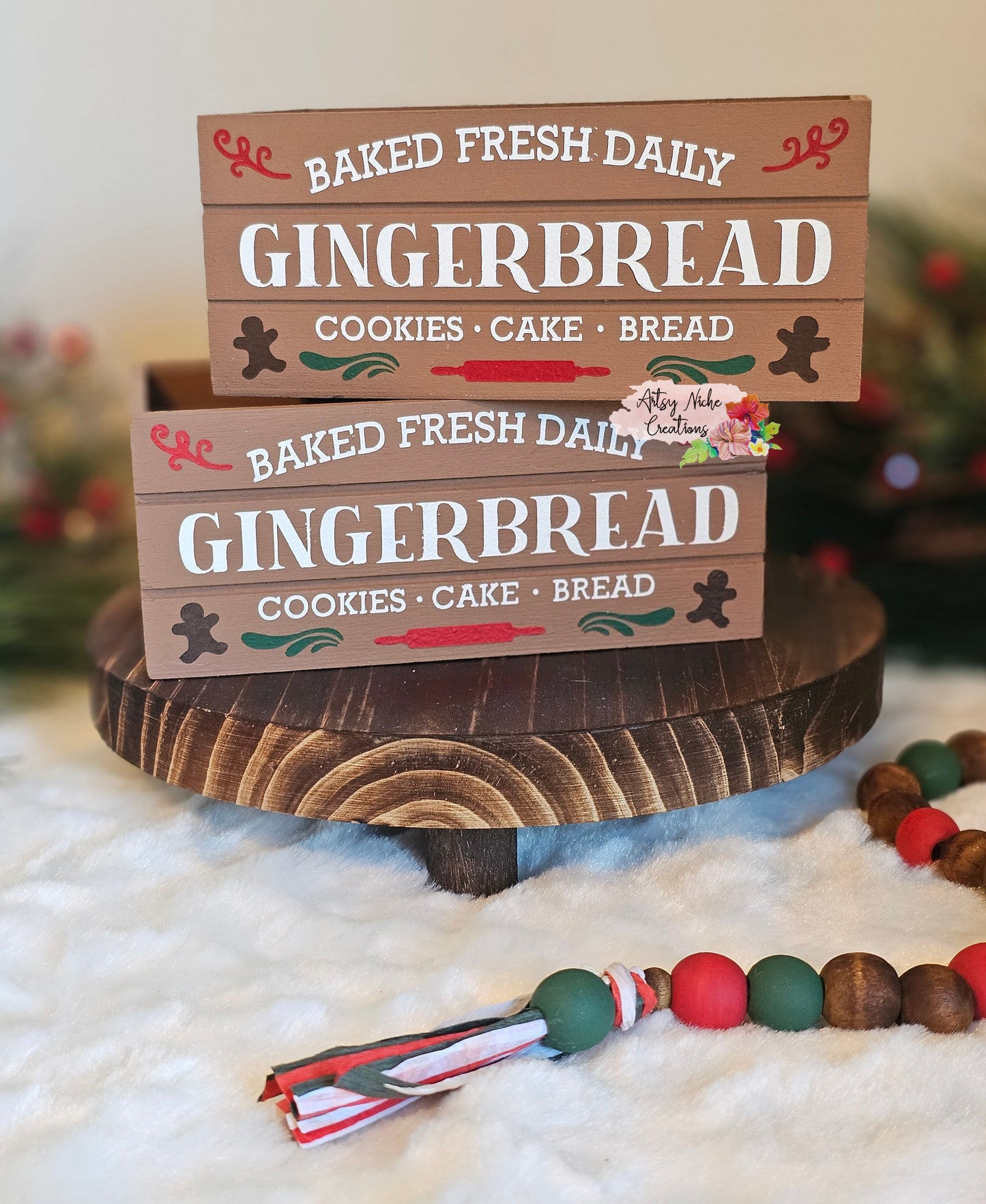 Baked Fresh Daily Gingerbread Holiday Wood Mini Crate