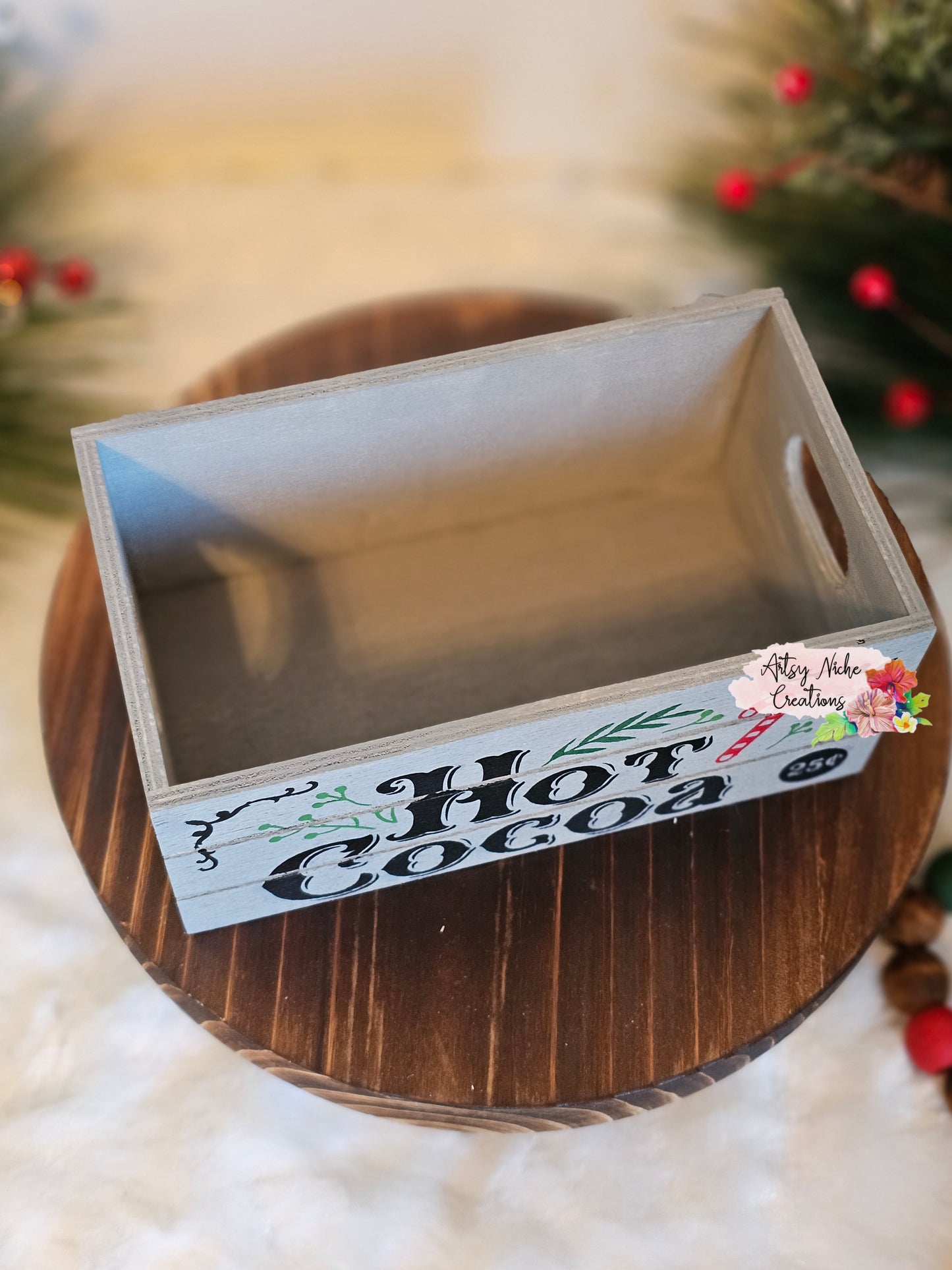 Hot Cocoa Holiday Wood Mini Crate