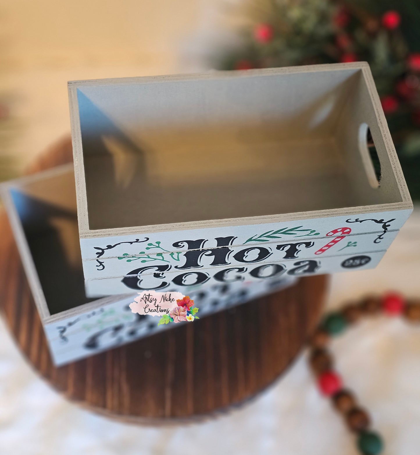 Hot Cocoa Holiday Wood Mini Crate