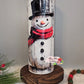 20 oz Vintage Style Snowman Snowing Distressed Wood Sublimation Tumbler - Imperfect