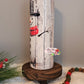 20 oz Vintage Style Snowman Snowing Distressed Wood Sublimation Tumbler - Imperfect