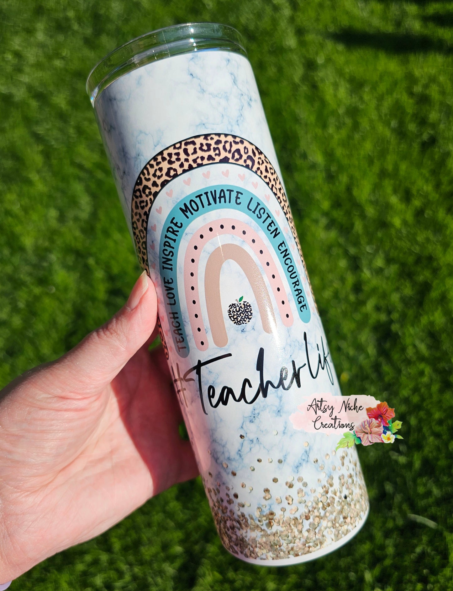 20 oz #Teacher Life Sublimation Tumbler - Imperfect