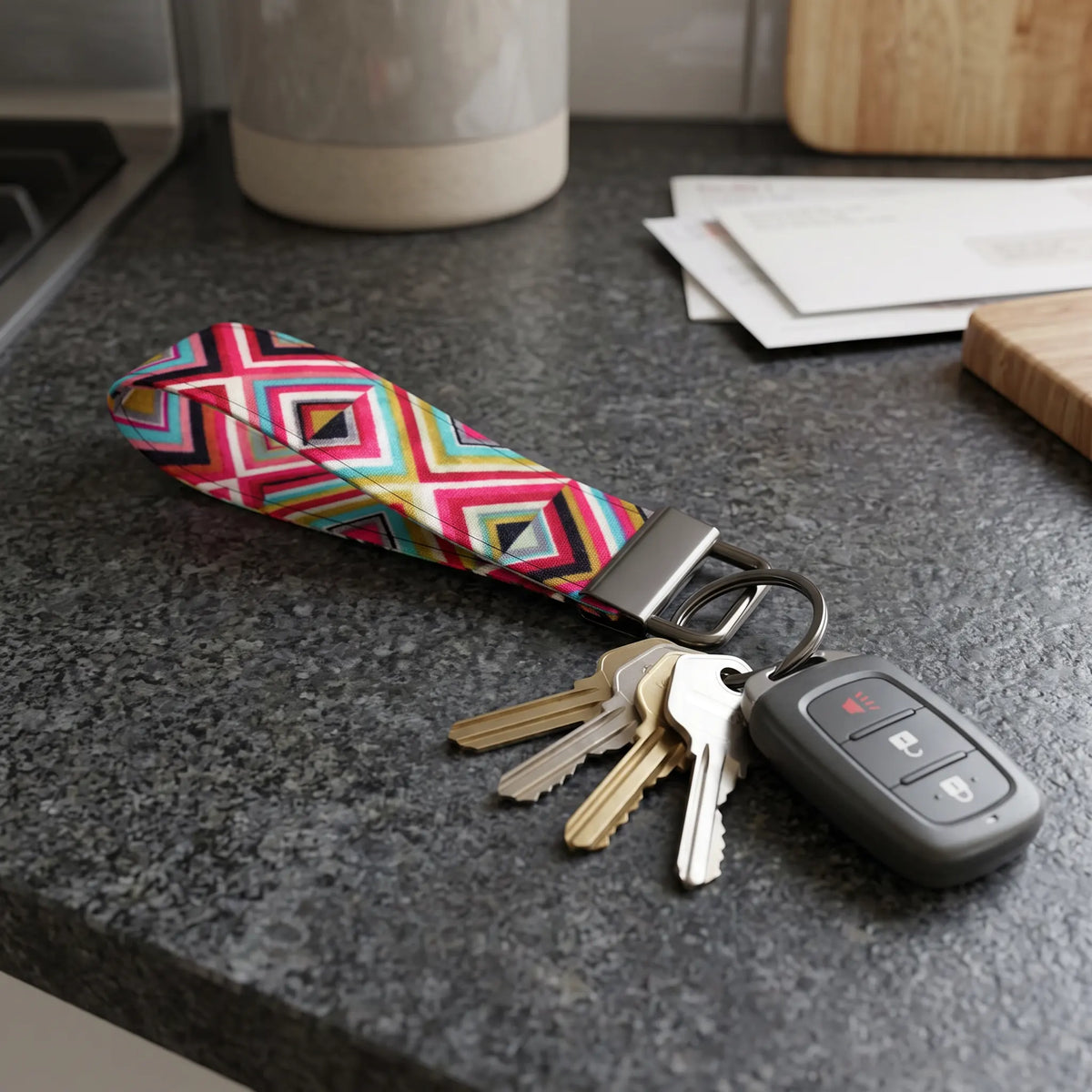 Geometric Diamond Keychain Wristlet