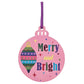 Holiday Merry and Bright Handpainted Wooden Christmas Ornament
