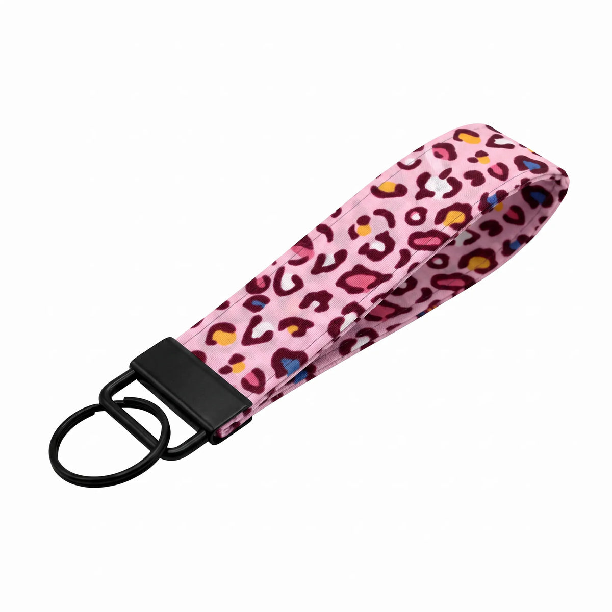 Pink Rainbow Leopard Keychain Wristlet