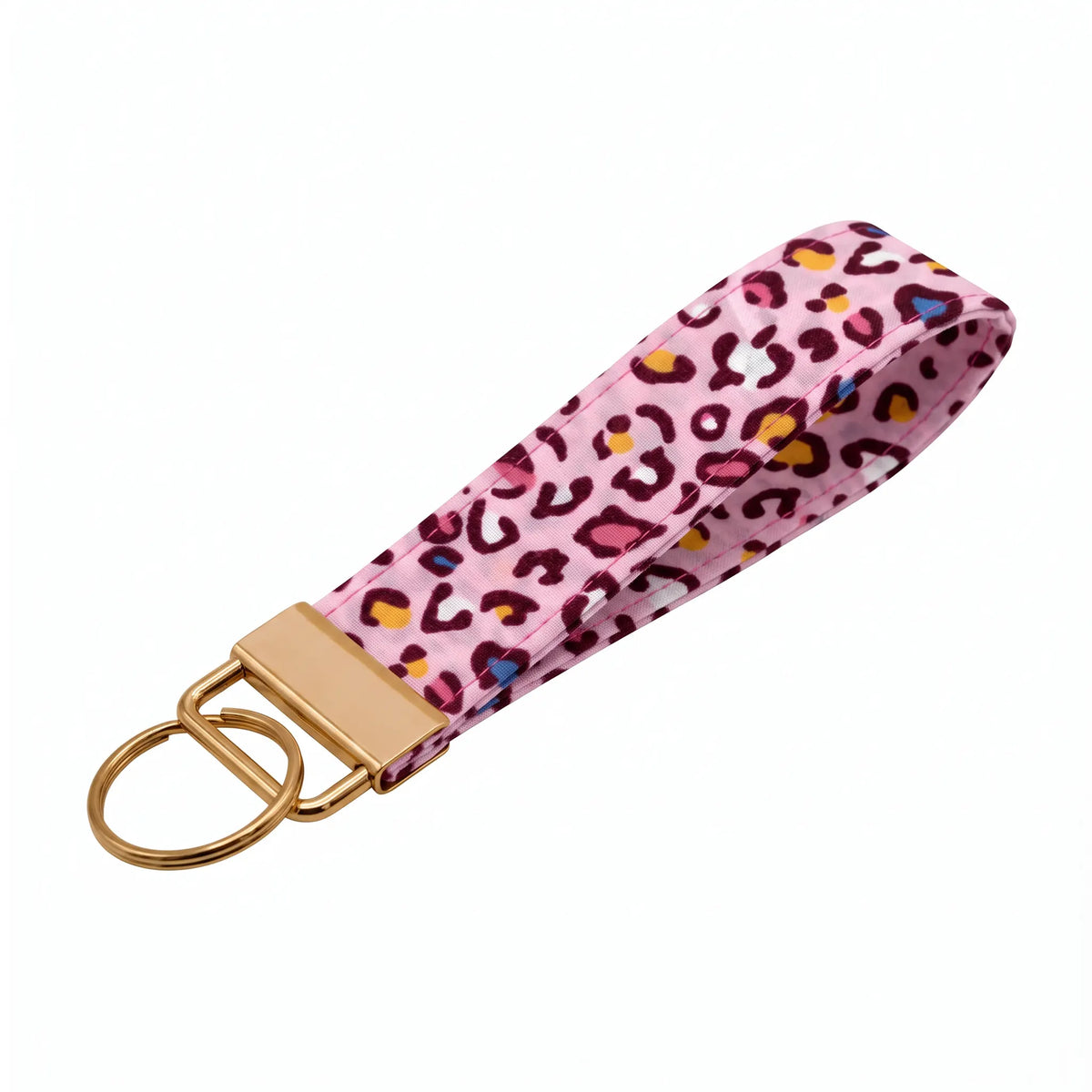 Pink Rainbow Leopard Keychain Wristlet