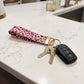 Pink Rainbow Leopard Keychain Wristlet