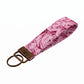 Pink Rose Silver Foil Accent Keychain Wristlet