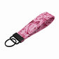 Pink Rose Silver Foil Accent Keychain Wristlet