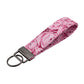 Pink Rose Silver Foil Accent Keychain Wristlet