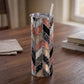 Rose Gold & Pink Geometric Chevron 20oz Skinny Tumbler