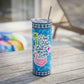 20 oz Skinny Pool Hair Don't Care Sublimation Tumbler