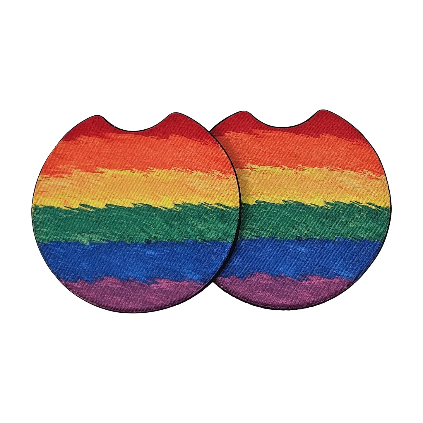 Pride Rainbow Flag 2-Pack Neoprene Car Coaster Set
