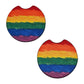Pride Rainbow Flag 2-Pack Neoprene Car Coaster Set