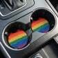 Pride Rainbow Flag 2-Pack Neoprene Car Coaster Set