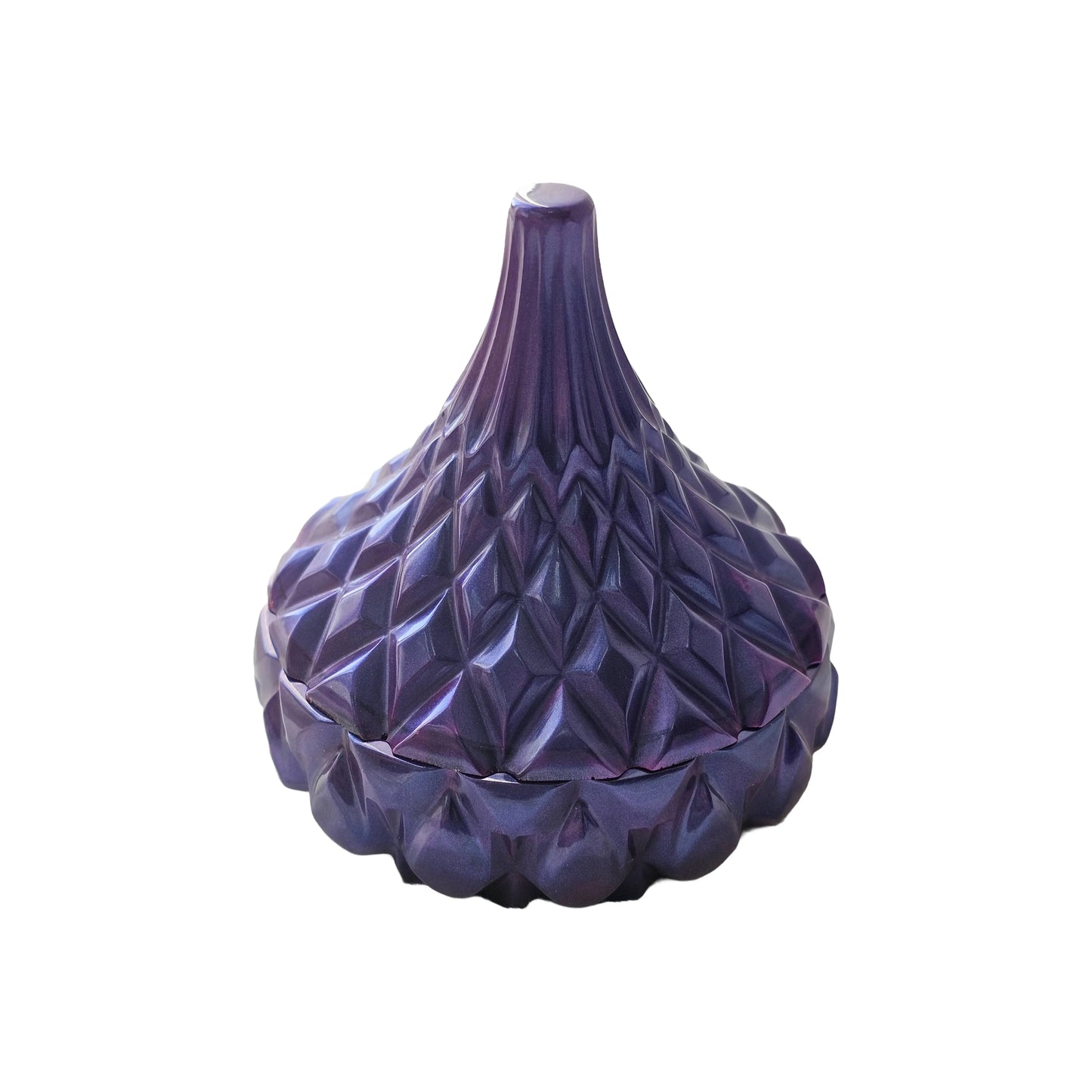 Epoxy Resin Purple and Black Color-shift Mica Powder Teardrop Diamond Pattern Jewelry Jar