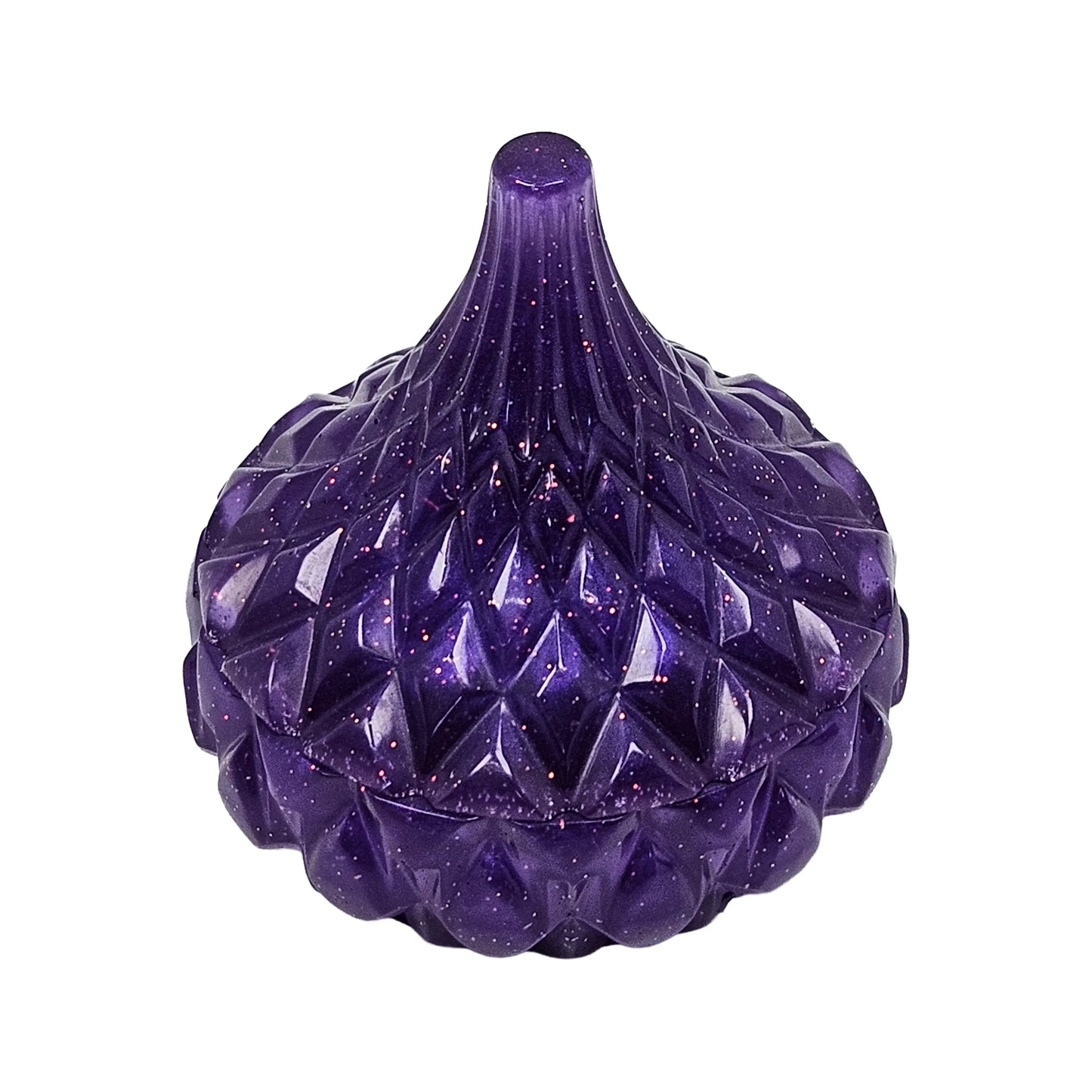 Deep Purple Galaxy Glitter Faceted Teardrop Resin Jewelry Jar