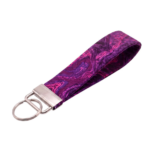 Purple Marble Keychain Wristlet