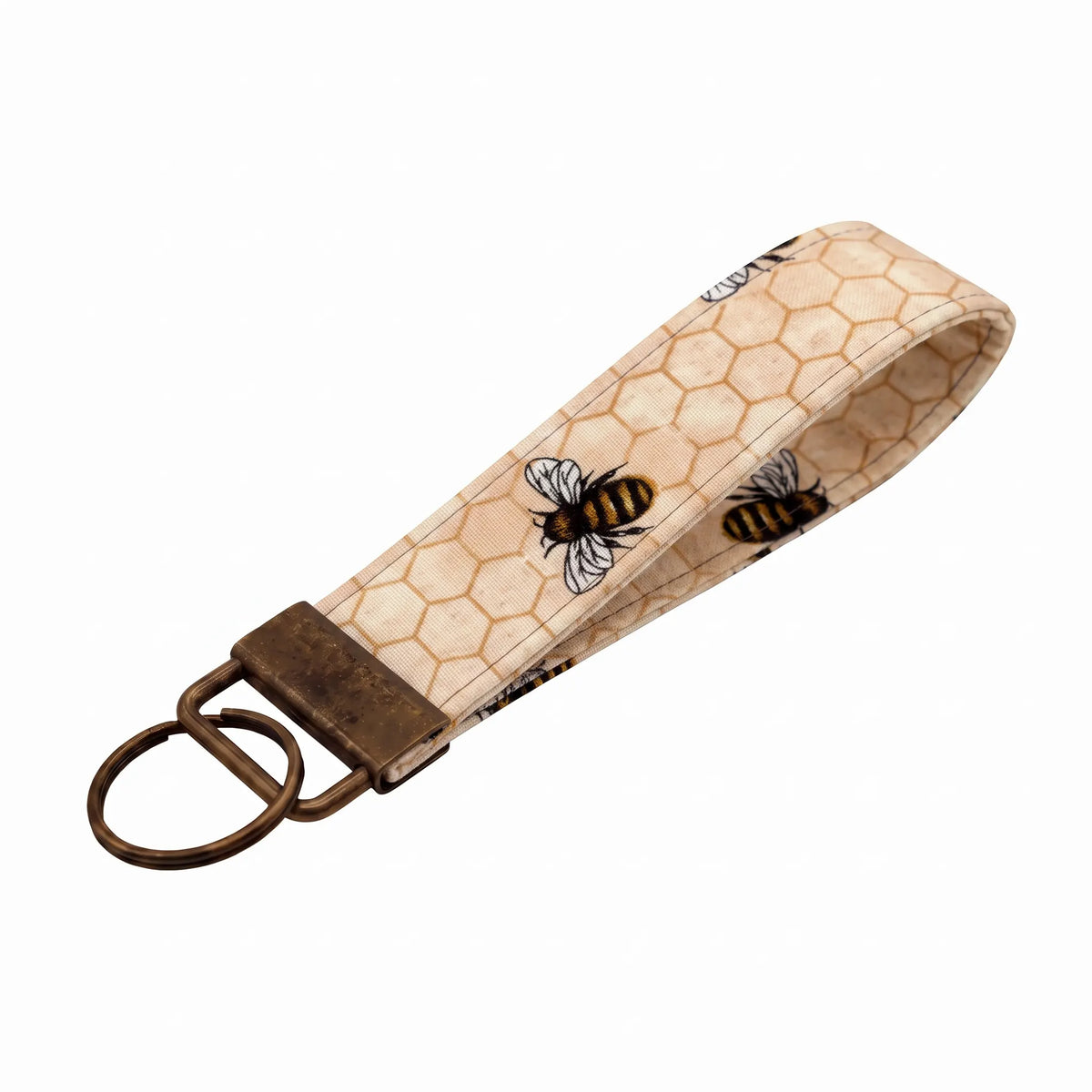 Honey Bee Keychain Wristlet