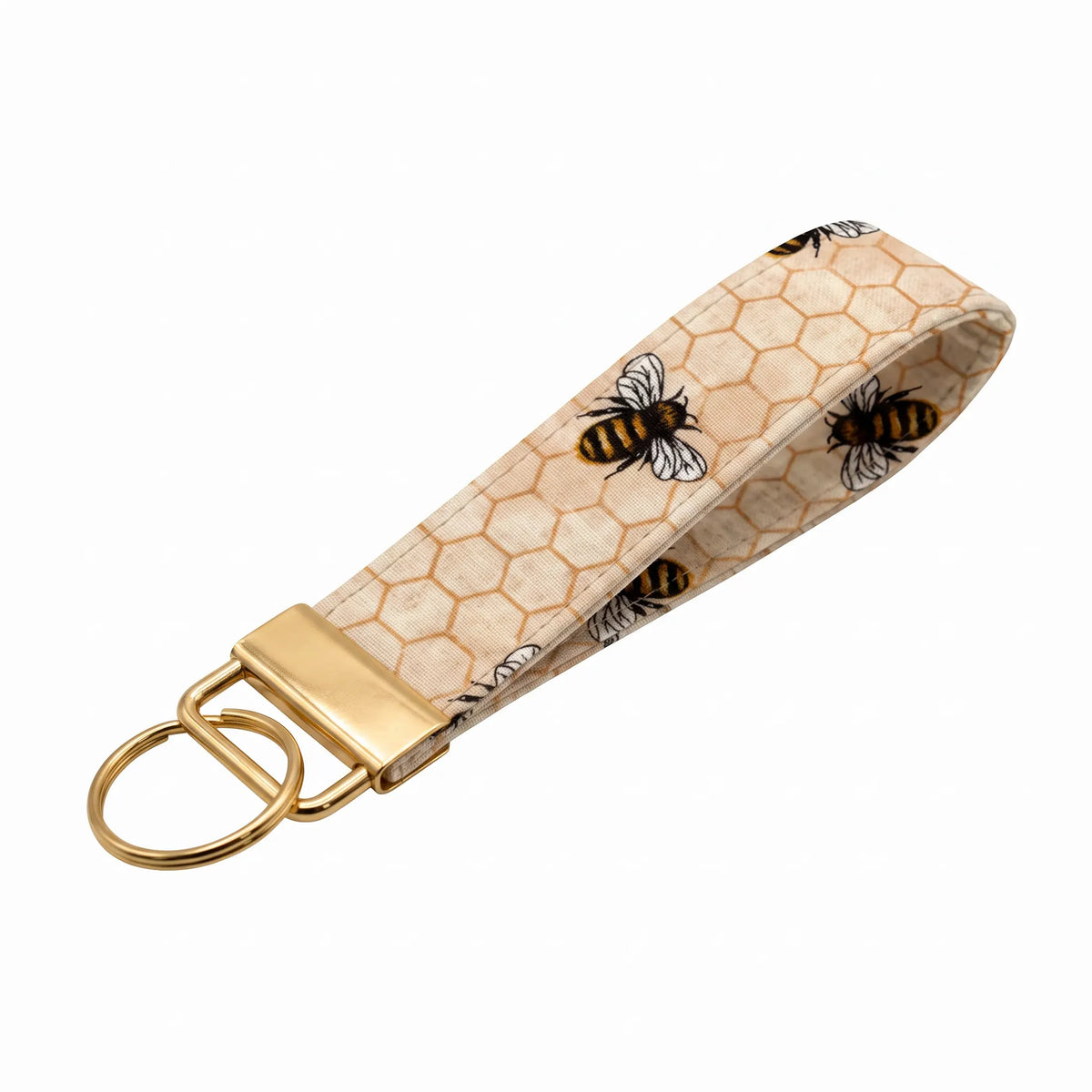 Honey Bee Keychain Wristlet