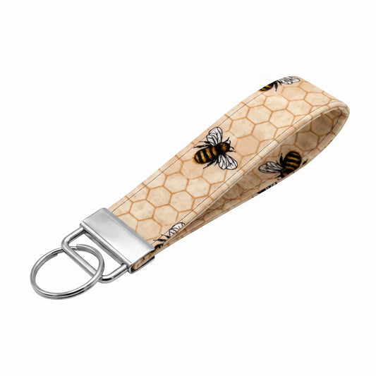 Honey Bee Keychain Wristlet