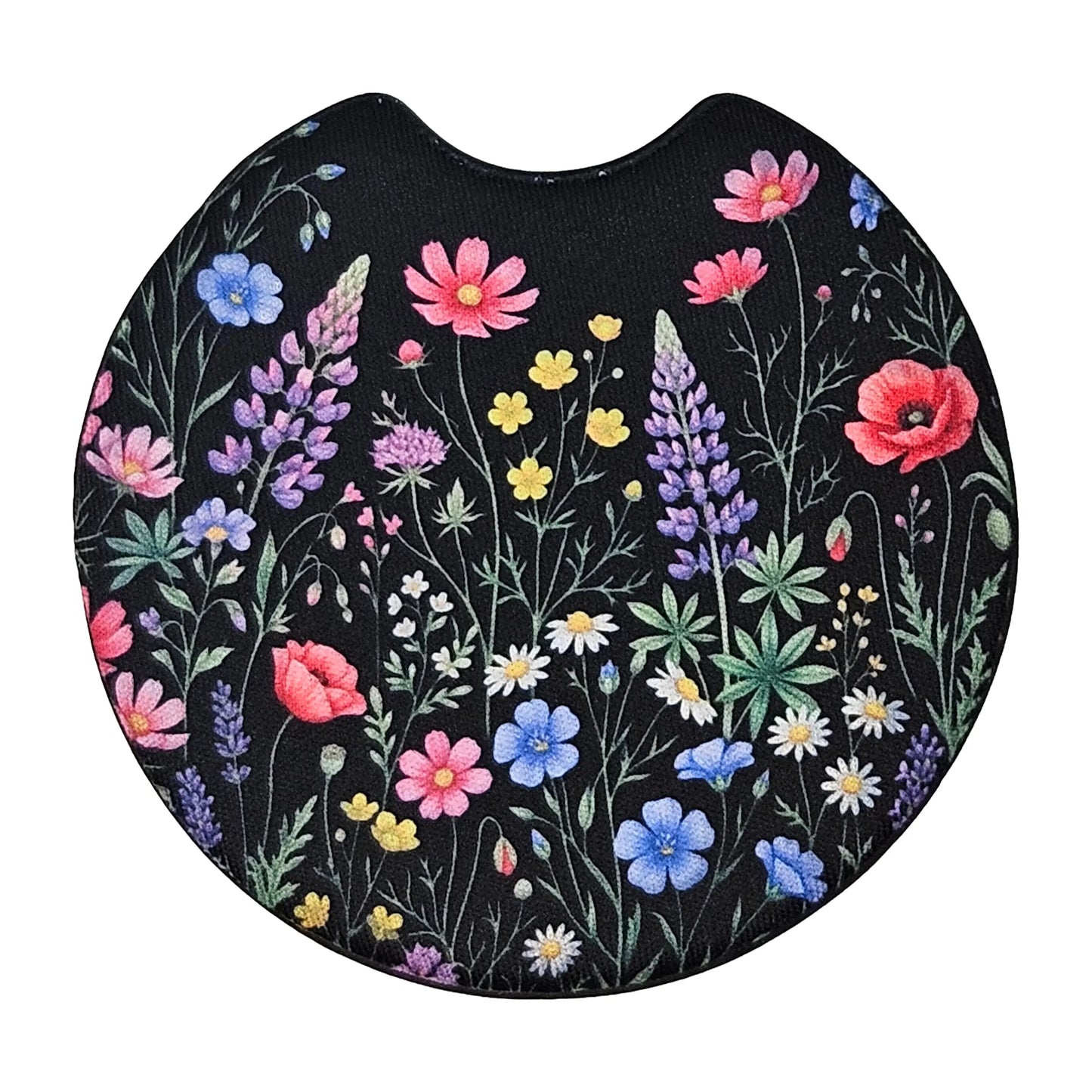 Rainbow Wildflower Meadow 2 Pack Neoprene Car Coaster Set