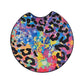 Rainbow Leopard Print 2 Pack Neoprene Car Coaster Set
