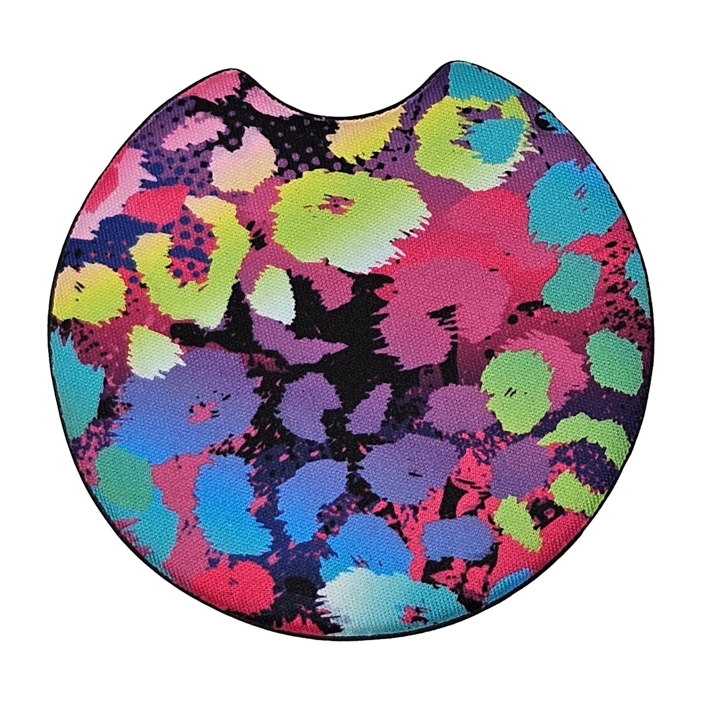 Rainbow Leopard Print 2 Pack Neoprene Car Coaster Set