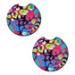 Rainbow Leopard Print 2 Pack Neoprene Car Coaster Set