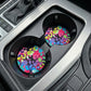 Rainbow Leopard Print 2 Pack Neoprene Car Coaster Set