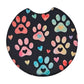 Watercolor Paw Prints 2 Pack Neoprene Car Coaster Set