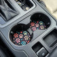 Watercolor Paw Prints 2 Pack Neoprene Car Coaster Set