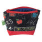 Teacher Blackboard Chalk Pattern Handmade Mini D-Ring Zipper Pouch
