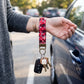 Red Geometric Diamond Keychain Wristlet