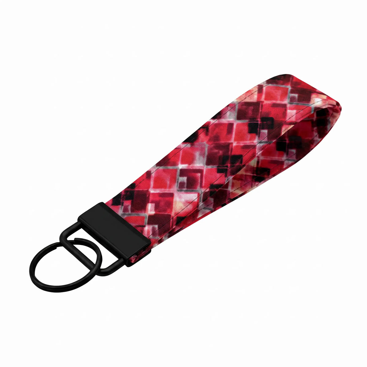 Red Geometric Diamond Keychain Wristlet