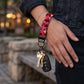Red Geometric Diamond Keychain Wristlet