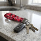 Red Geometric Diamond Keychain Wristlet