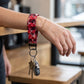 Red Geometric Diamond Keychain Wristlet
