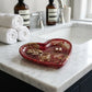 Red and Gold Glitter Resin Heart Tray 2-Piece Set