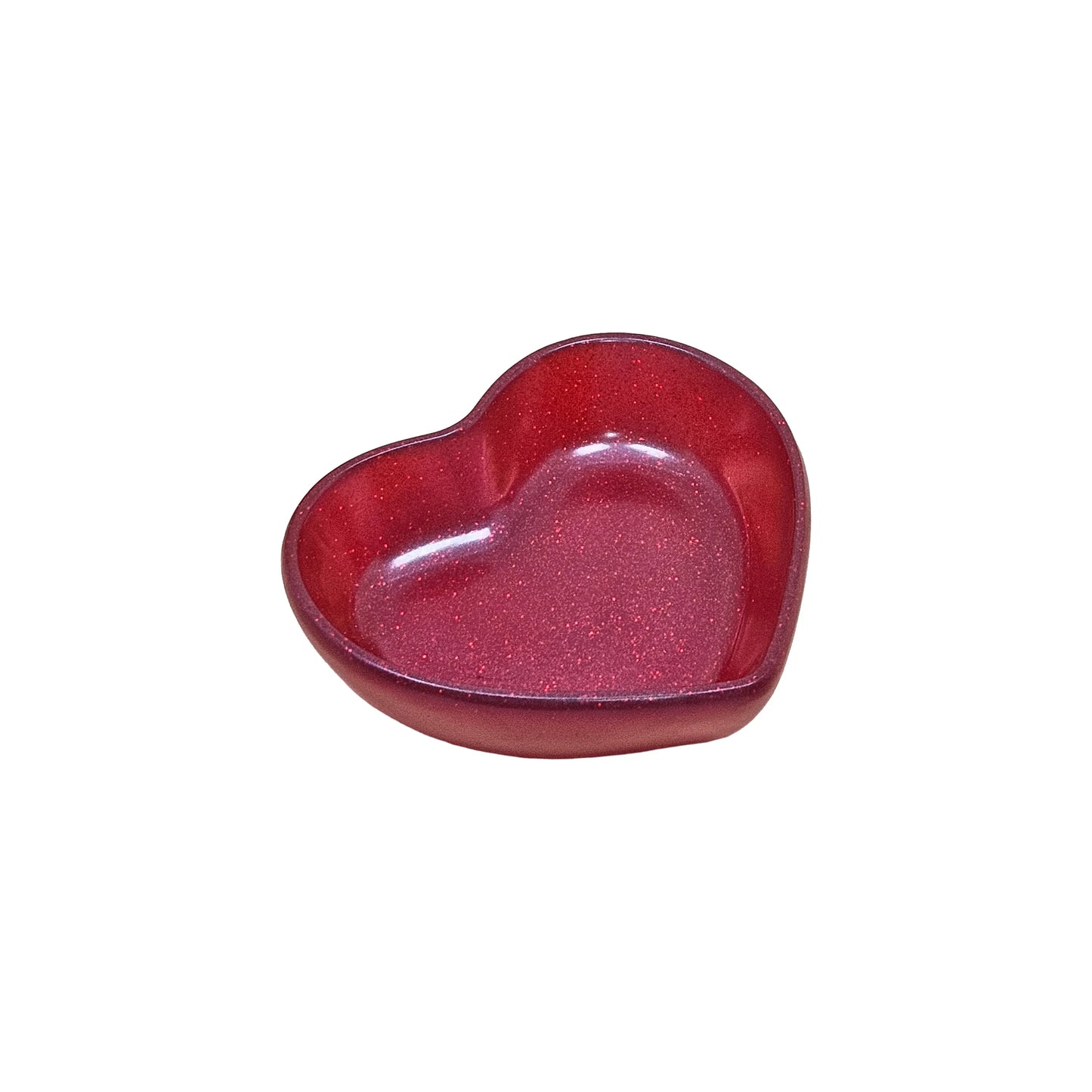 Sparkly Red Glitter Resin Mini Heart Tray