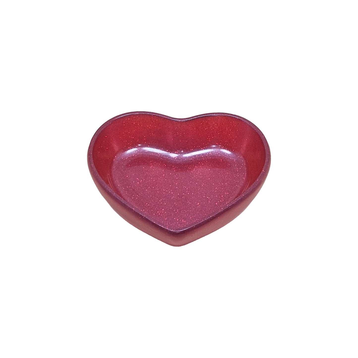 Sparkly Red Glitter Resin Mini Heart Tray