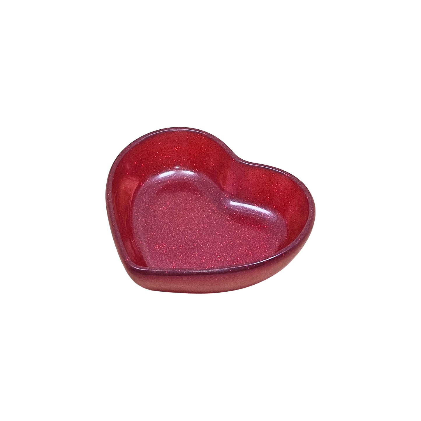 Sparkly Red Glitter Resin Mini Heart Tray